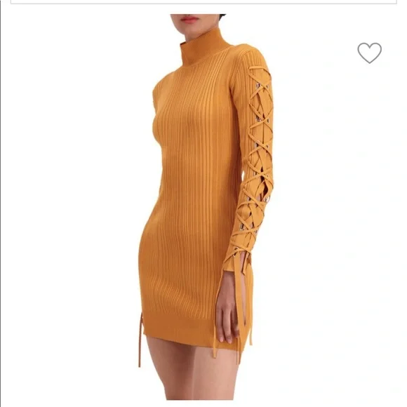 New💕HERVE LEGER LACE UP LONG SLEEVE DRESS💕 - Picture 4 of 10